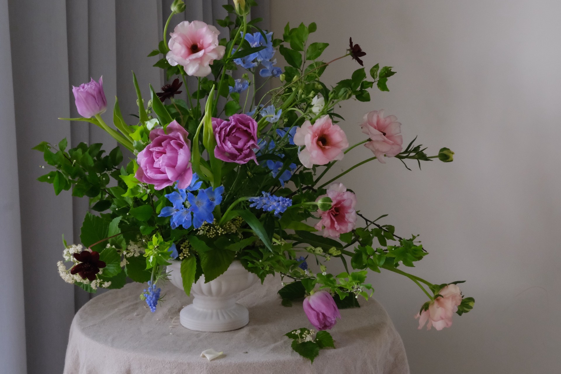 Pink & purple vase flowers